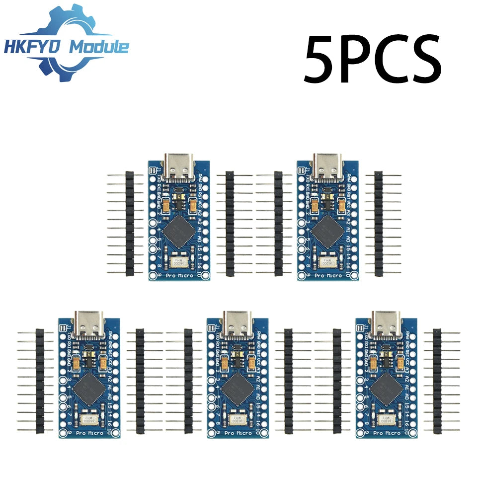 1-10pcs Pro Micro ATmega32U4 5V 16MHz Original Chip Replace ATmega328 For Arduino Pro Mini With 2 Row Pin Header For UNO R3