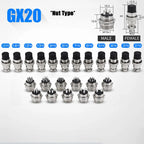 5/10/100Sets GX16 Aviation Plug Scoket Connector 2pin 3pin 4pin 5pin 6pin 7pin 8pin 9pin 10pin Nut Type Male Female Butting