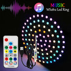 DC5V WS2812B DIY LED Ring 8 to 241 Pixels 5050 RGB Individually Addressable WS2812 Round Modules With 17Keys Music RF Controller