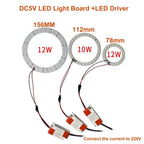 DC5V LED Light Beads Light Source SMD 2835/5730 LED Ring Board Aluminum Lamp Plate Accessorie 10W 12W with SM Female and Driver