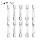 150PCS 15Values 6*30 Glass Tube Fuses Car Glass Tube Fuses Assorted Kit 6X30 with Box fusiveis 0.1A-30A Household Fuses