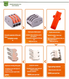 Electrical Wire Connector Set 48/62PCS 2/3/4/5/8 Port Lever Quick Splice Wire Connectors 32A 250V AWG28-12 0.08-4mm2 Storage Box