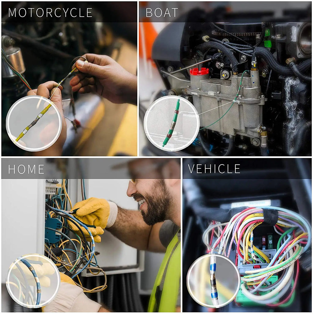 50-1200Pcs Solder Seal Wire Connectors Kit with 300W Heat Gun Waterproof Heat Shrink Butt Terminals Electrical Splice Set