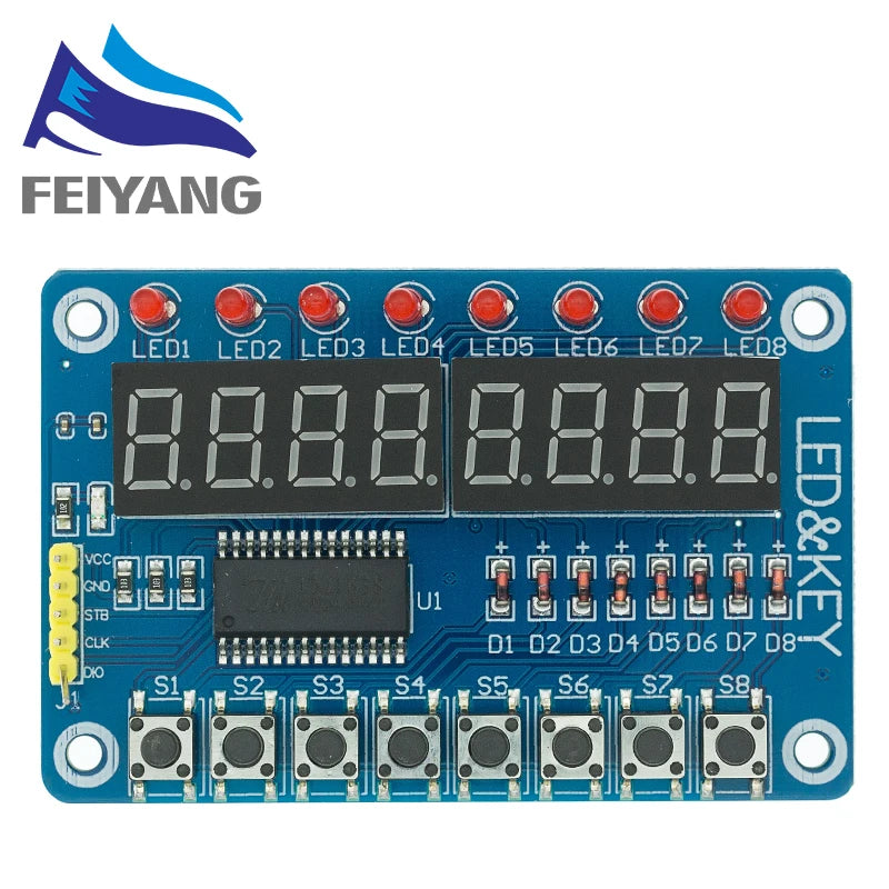 TM1637 4 Bits/TM1638/MAX7219 8 bit Digital LED Display Module 7 Segment 0.36Inch Clock RED Anode Tube Four Serial Driver