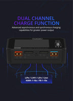 ToolkitRC M6DAC 350W X 2 USB-C 65W AC/DC Dual Smart Charger Discharger for 1-6S Lipo LiHV Lion NiMh Pb Battery with 15A Balance