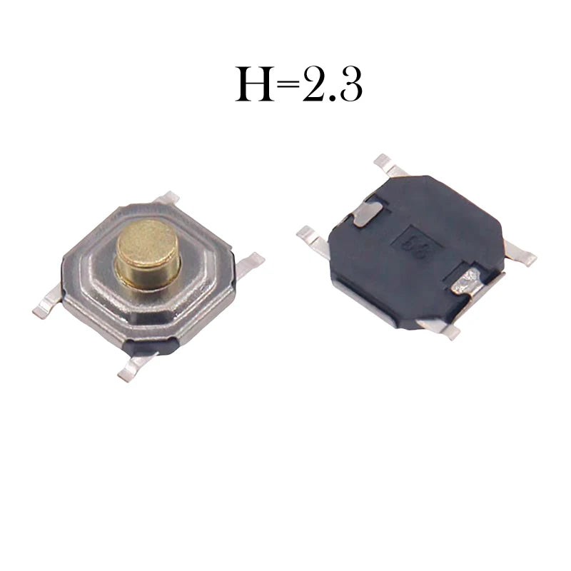 Metal Tactical Push Button Switch,Tact Switch,5.2x5.2x1.5mm to 9mm 4PIN SMT,Key Switch Speaker Audio button,PER 50PCS