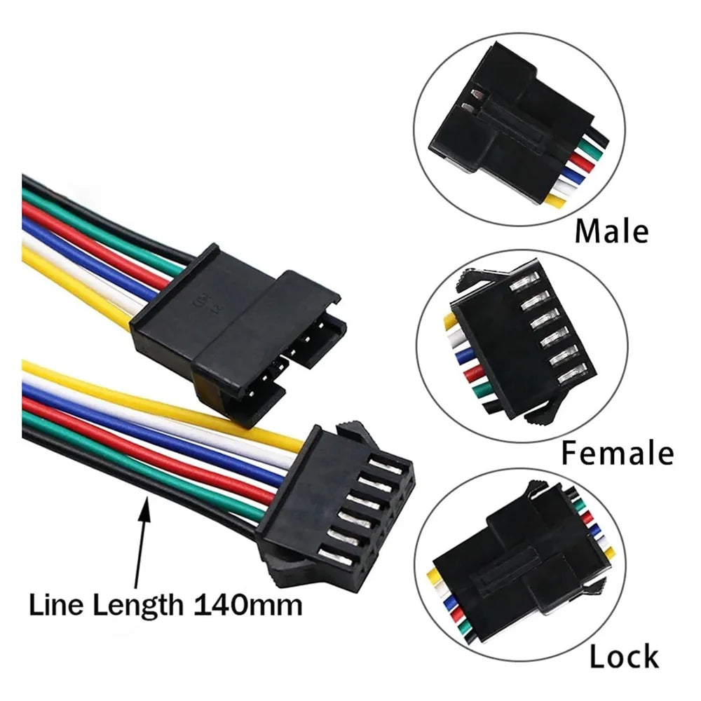 2Pin 3Pin 4Pin 5Pin 6Pin Led JST Connector Male/Female Wire Connector Led Strip Plug Connector Wire Cable for Led Light Driver