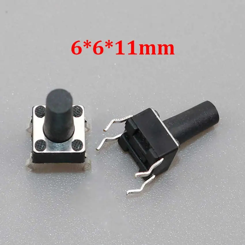 20/50/100pcs 6x6 PCB Momentary Mini Micro Tactile Tact Push Button 4-Pin Self-reset Switch 6*6*4.3/5/6/7/8/9/10/11/12/13/14/15mm