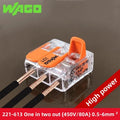 5/10pcs Original Wago 221-412 221-413 221-415 221-612 613 615 221-2411 2401 Wiring Terminal Quick Holes Push-in Lever Connector