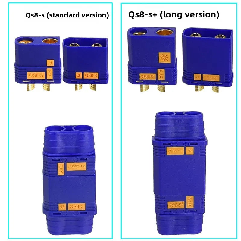 QS8-S/QS8-S+ High-Current Anti-Sparking QS8 to XT90 Adapter, Drone Lithium Battery Connector, Electric Vehicle Charging Plug
