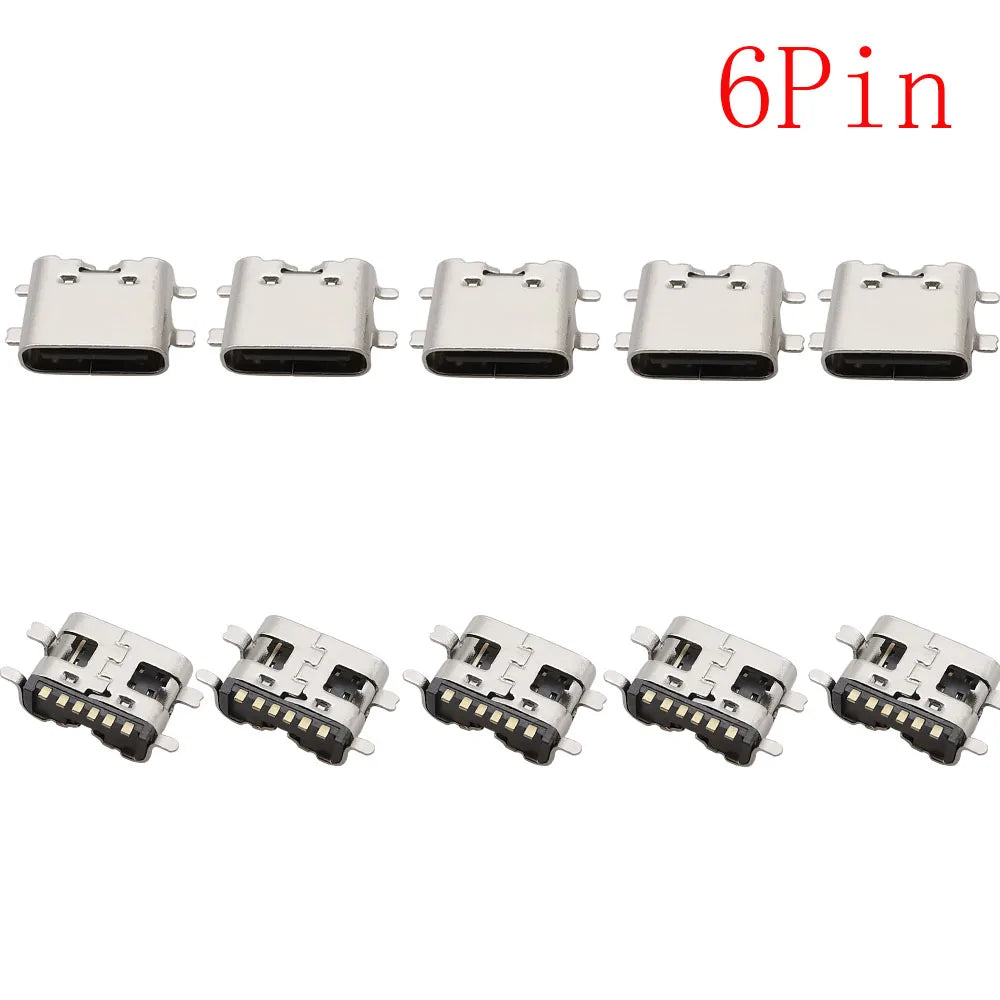 10Pcs USB Connector Type C Female Charging Port Jack 2P/6P/16P/24 Pin Soldering PCB SMD SMT DIY USB-C Socket Adapter
