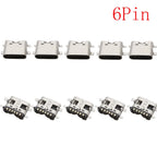 10Pcs USB Connector Type C Female Charging Port Jack 2P/6P/16P/24 Pin Soldering PCB SMD SMT DIY USB-C Socket Adapter