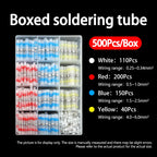50-500Pcs Boxed Solder Seal Wire Connectors Kit 3:1 Heat Shrink Butt Connectors Waterproof Insulated Electrical Terminals
