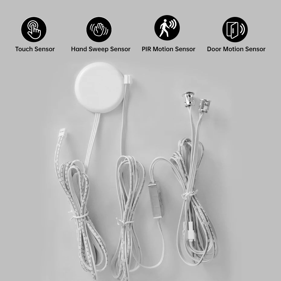 LED Cabinet Sensor Switch DC12-24V Dupont Port Touch/PIR Motion/Dual Door Motion Sensor /Penetrable Wood Detection Design 25MM