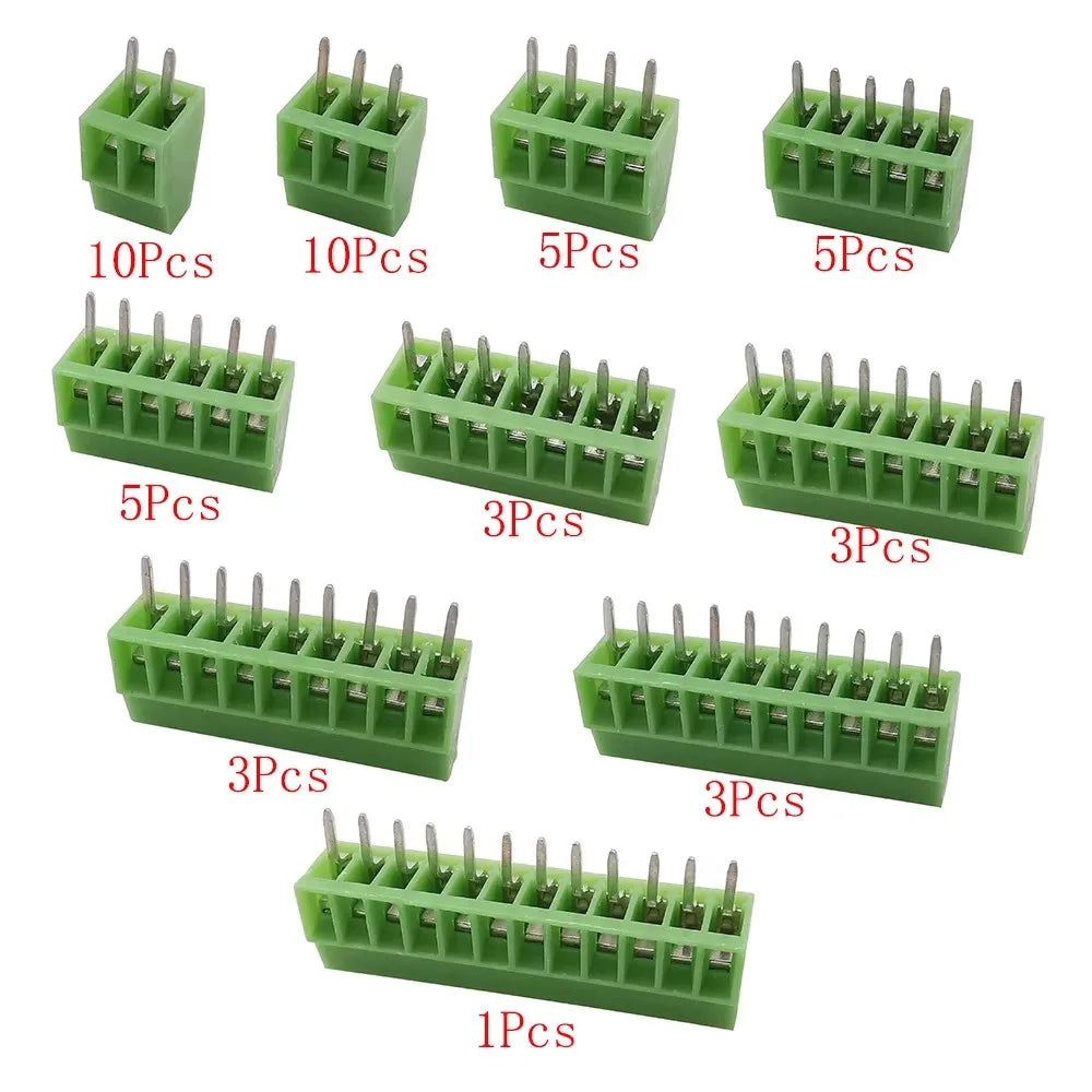 1 Box KF128 2.54mm Mini PCB Screw Terminal Block Connector KF128-2.54 2P 3P 4P 5P 6P 7P 8P 9P 10P 12P for 26-18AWG Cable
