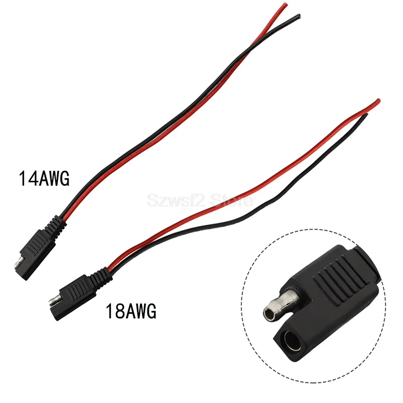 14AWG 18AWG SAE Power Connector Automotive Extension Cable 2 Pin DIY Connector Male Plug Copper Wire Solar Panel Cord Wire E2