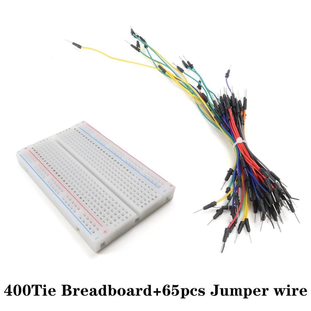 MB-102 830 Points Breadboard with 65pcs Jumper Wires Solderless PCB Prototype Board for Arduino DIY Kit