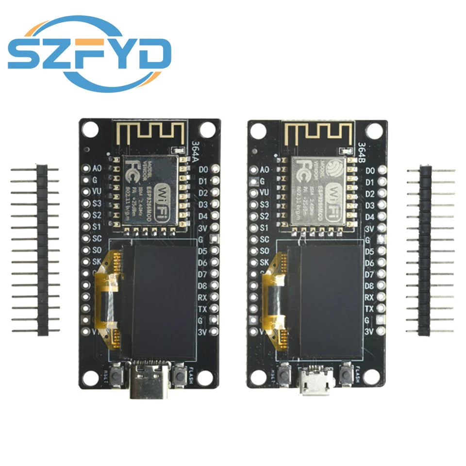 NodeMCU ESP8266 Development Board With 0.96 Inch OLED Display CH340G ESP-12F WiFi Module TYPE-C USB For Arduino