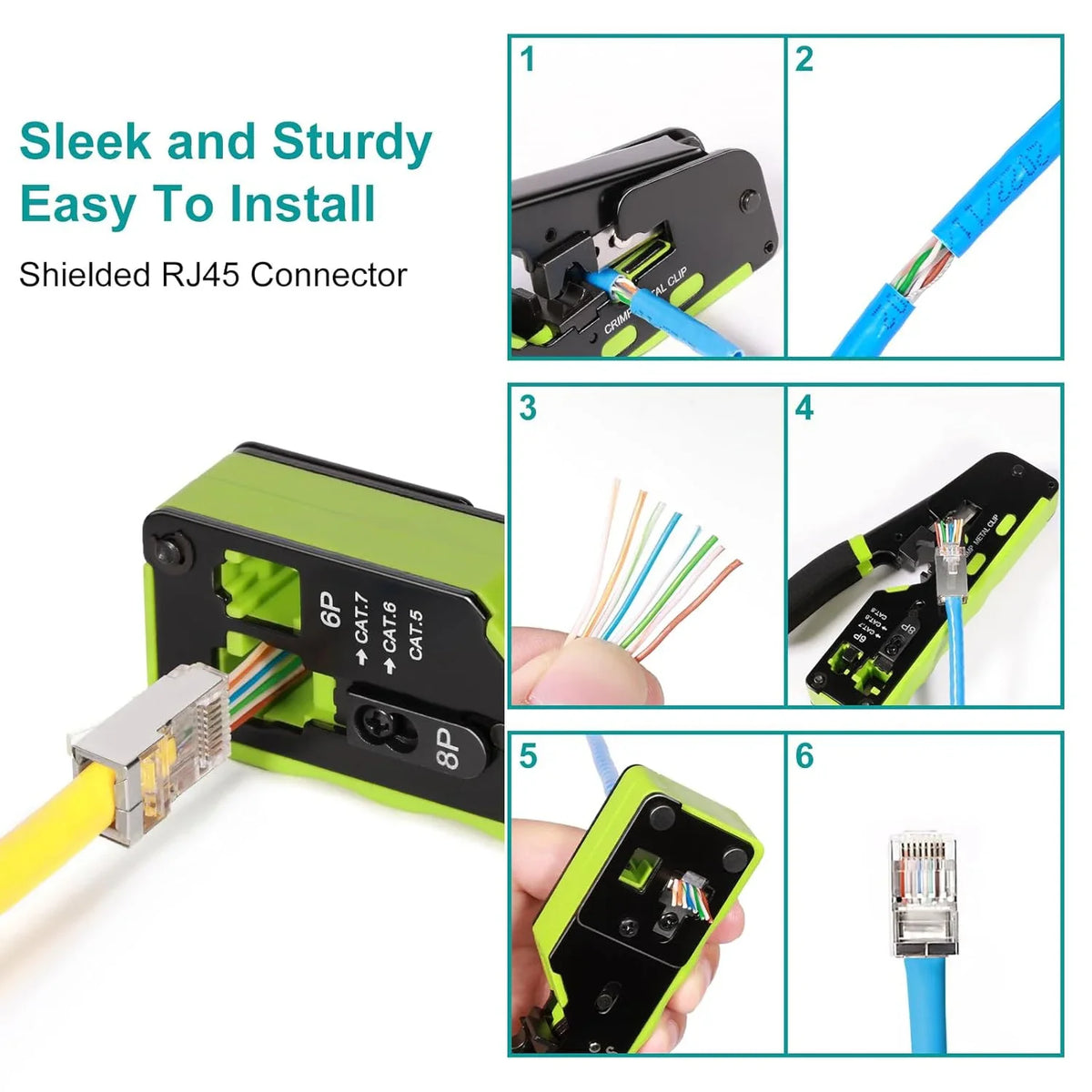 RJ45 Modular Plug Network Connectors CAT6 CAT7 CAT5 Pass Through UTP 30μ Gold-Plated Modular Ethernet STP Network Cable Plugs