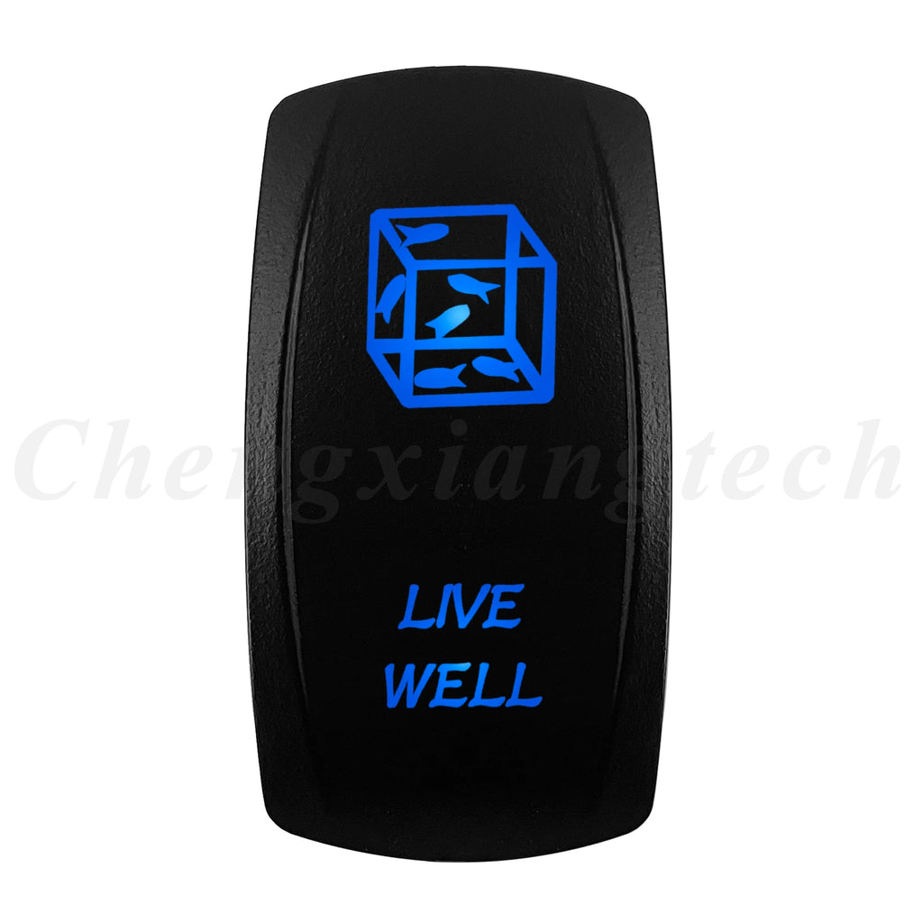 12V 20A Blue Led Car Boat Laser Rocker Switch ON OFF, (ON) OFF, ON OFF ON, (ON) OFF ON, (ON) OFF (ON) Waterproof