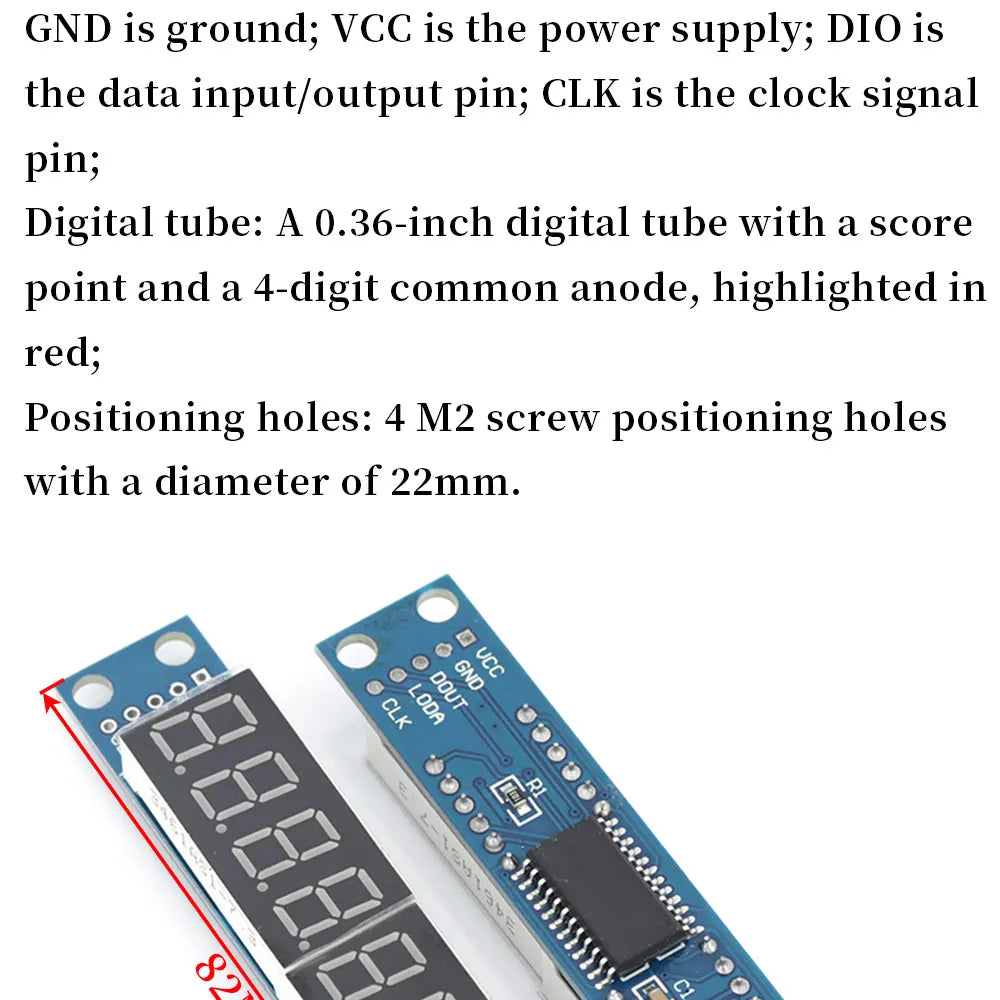 MGQH TM1637 4Bits / TM1638 / 74HC595 8 bit Digital LED Display Module 7 Segment 0.36Inch Clock RED Anode Tube Four Serial Driver