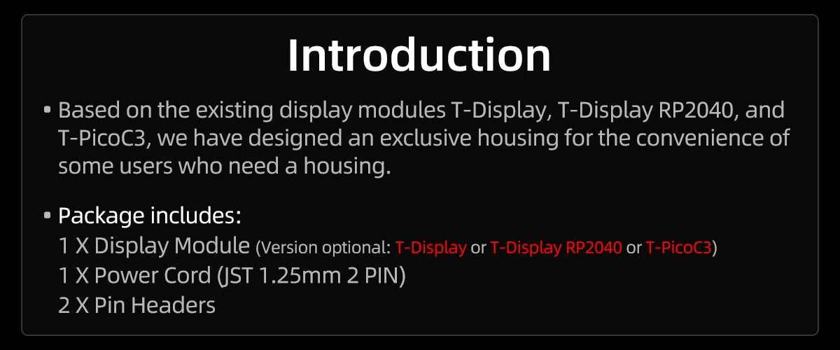 LILYGO® T-Display T-PicoC3 ESP32 ESP32-C3 RP2040 Raspberry Pi Module 1.14 inch LCD IPS HD Screen Development Board With Shell