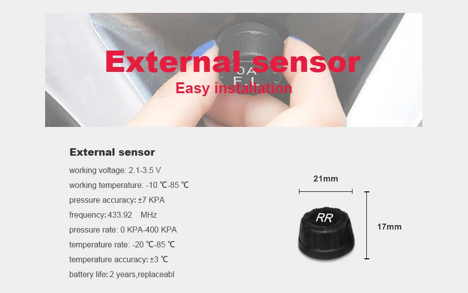 Smart Android Navigation Dedicated Car Mounted USB Tire Pressure Monitoring System TPMS Tire Pressure And Temperature Detection