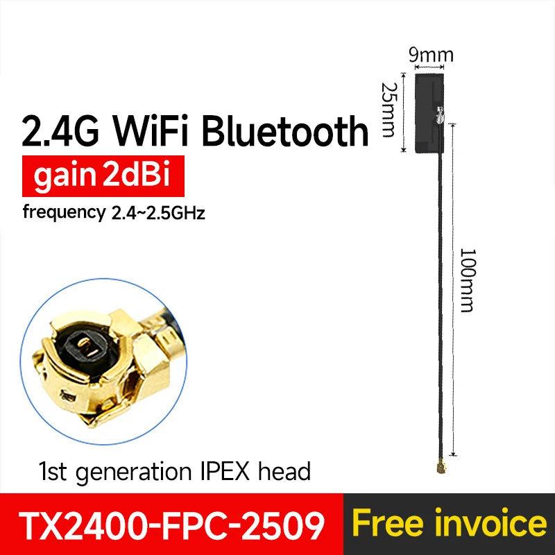 10PCS 2.4G Antenna FPC CDSENET TX2400-FPC Build in Antenna Small Size Interface Light Weight Small Size