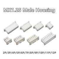 50pcs Micro JST MX1.25 Straight needle/curved needle Connector 2Pin~12Pin Male Pin Header Right Angle 90°/180° 1.25mm Pitch