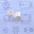 5/20/50/200 pcs Mini Din Plug Male Connector 3 4 5 6 7 8 9 Pin PCB mount Straigh Machined Header Gold Plated Pins Board Solder