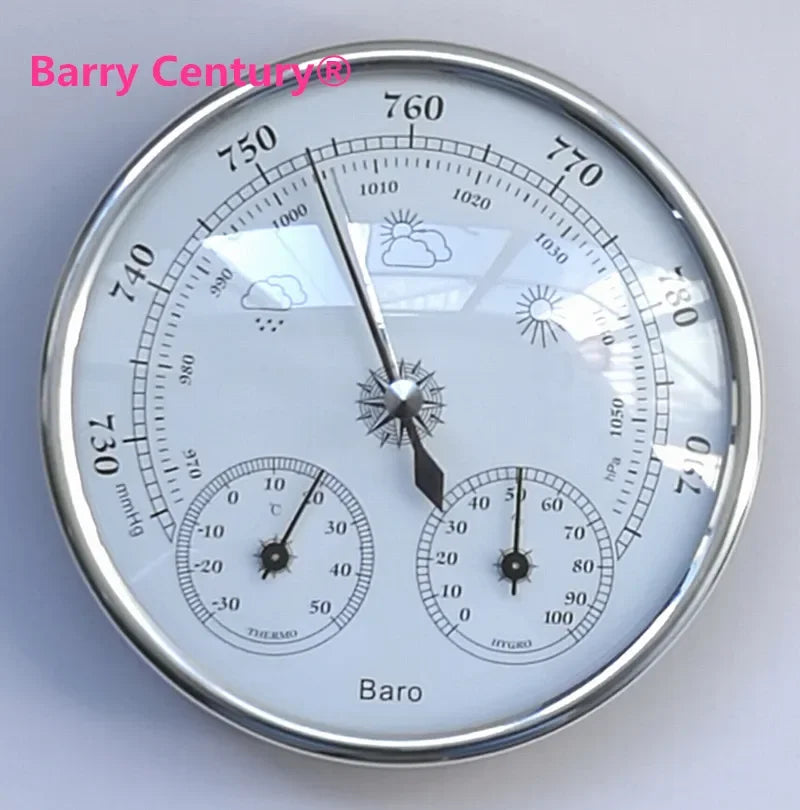 High Quality Precision Aneroid 128mm 3 in 1 Barometer with Thermometer and Hygrometer Humidity Tester Meter Outdoor Fishing