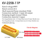 1PC 225 Series Wire Connectors Plug-in Electrical Terminal Block Spliceable One In Multiple Out Splitter Guide Rail Junction Box