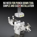 AMPCOM 12 Pcs RJ45 Shielded Cat6A CAT7 Keystone Jack, Zinc-Alloy RJ45 Tool-Free Coupler Zinc Alloy Module Coupler Adapter