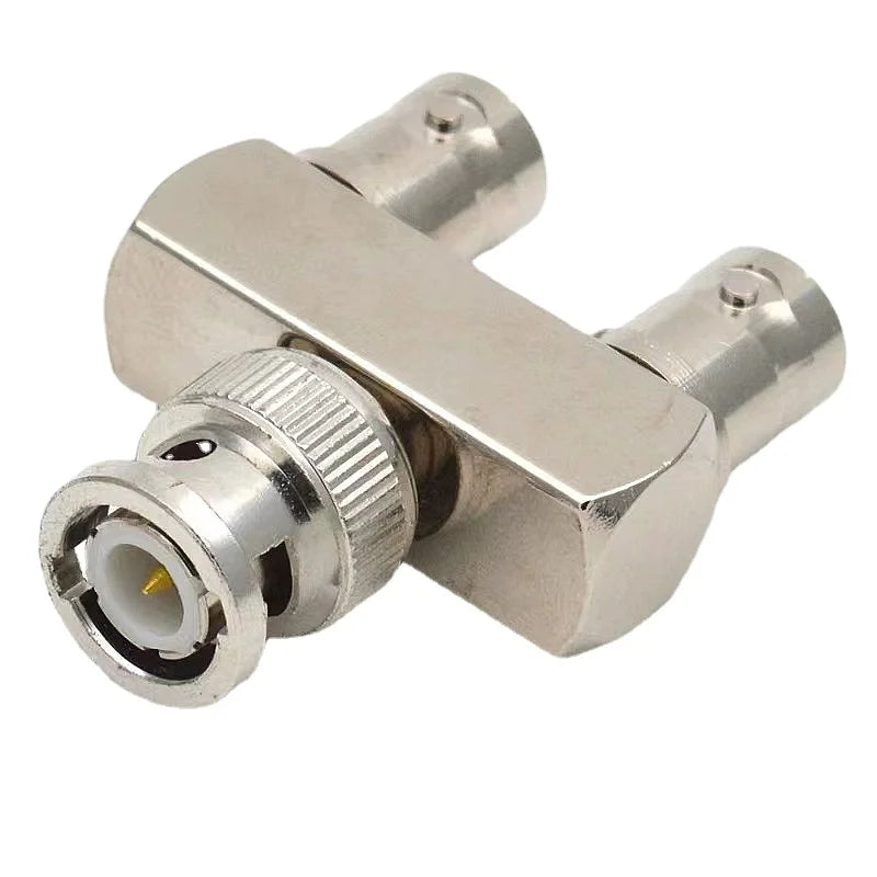 1Pcs Q9 BNC Male Plug To 2x Double BNC Female Connector BNC Male To 2x Dual Female Tee Type 3Way Splitter Type Y Coax RF Adapter