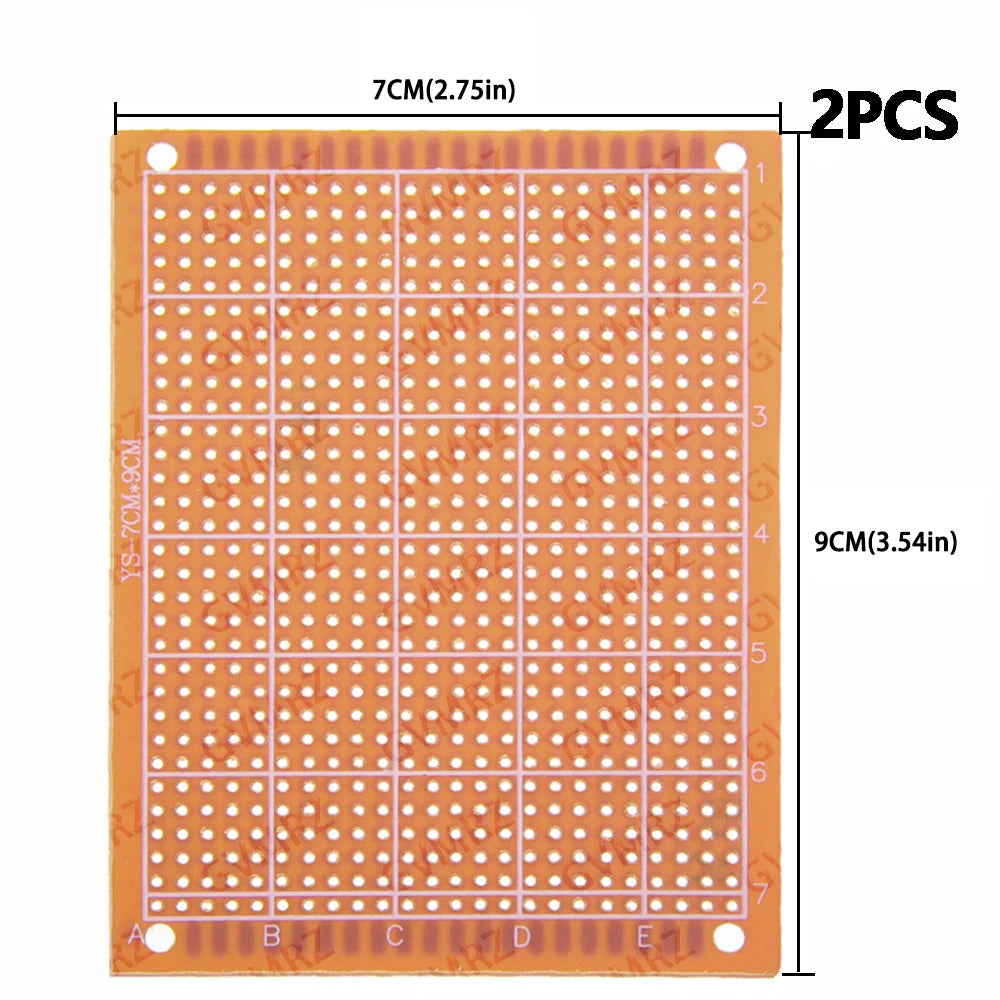Phenolic PCB Prototype Board Universal Through Hole Perfboard for DIY Electronic Projects 9x15CM/7x9CM/5x7CM