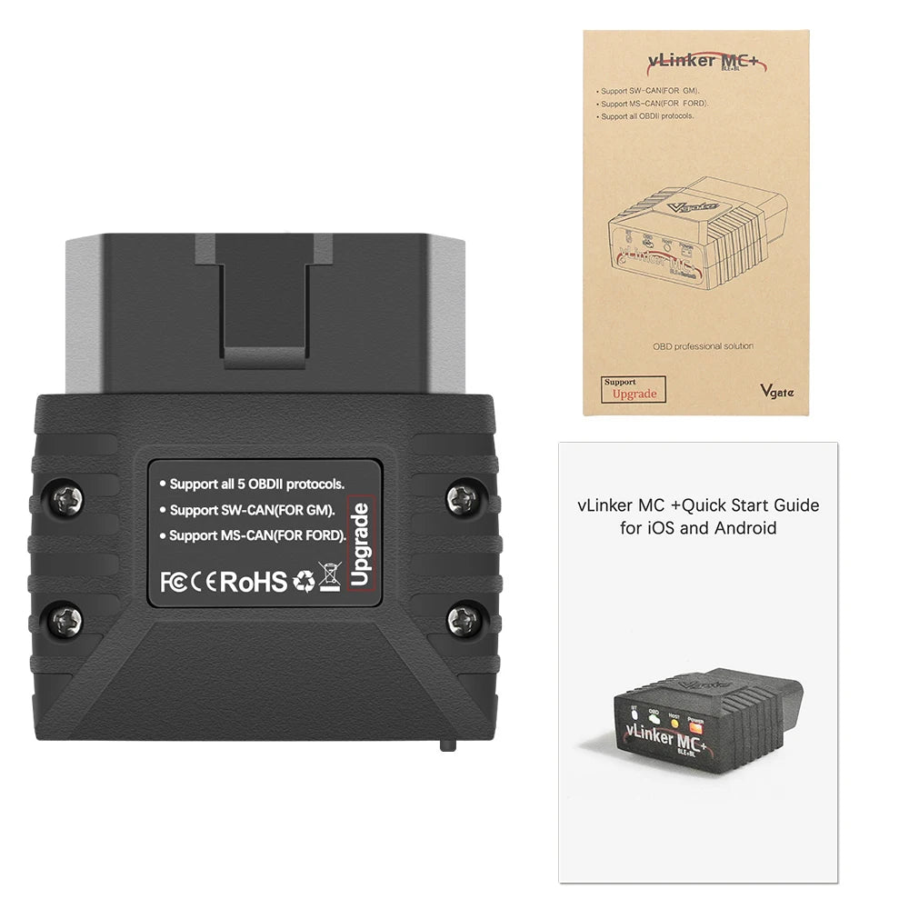 Vgate VLinker MC/MC+ Bluetooth 3.0/4.0 OBD2 Scanner ELM327 Compatible for BimmerCode FORScan for IOS/Android Car Diagnostic Tool