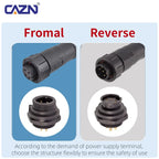 CAZN Plastic Straight Angled Male Female Circular Connectors E10 Waterproof Bayonet Connector 2-12 Pin with Unshielded PVC Wire