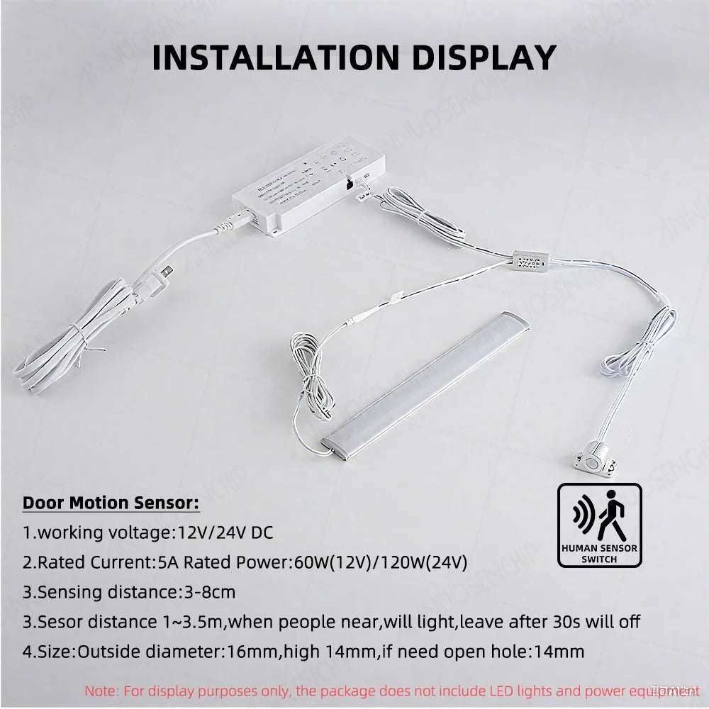 Cabinet LED Lighting Lamp Strip Sensor Switch DC12-24V 5A Mini PIR/Touch/Sweep/Motion Electrical Switches DuPont Connector Cable