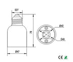 2PCS E40 To E27 Light Socket Adapter ExtenderLED PBT Porcelain Ceramic Mogul Highbay Base To Medium Screw Lampholder Converter