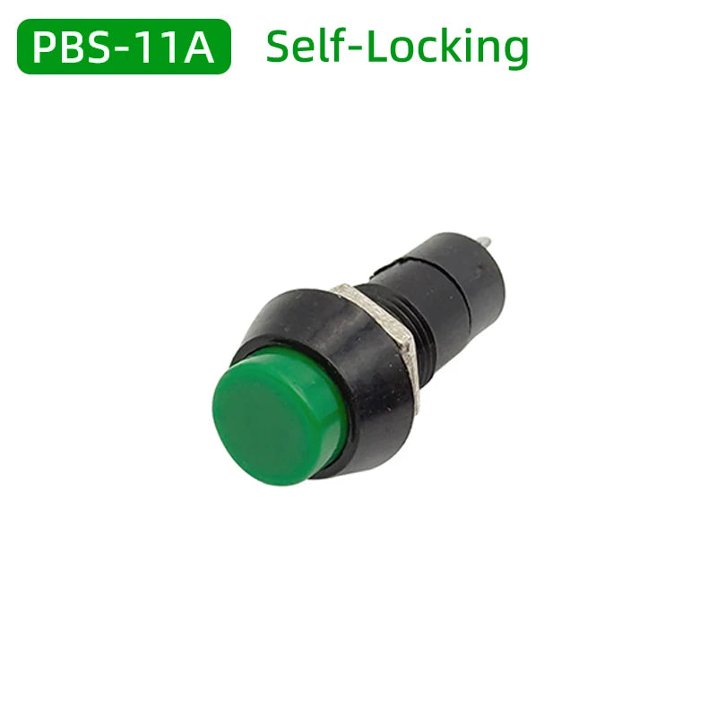 PBS-11A Self-locking Latching Switches 12mm PBS-11B Self-Reset Momentary Switches 2Pins 12mm Push Button Switch with Wire 20cm
