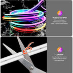 TUYA Neon LED Strip Lights Silicone Neon Rope Light 5-24V 84LEDs/M with Music Sync RGBIC Dreamcolor Chasing Strip Tape for Room