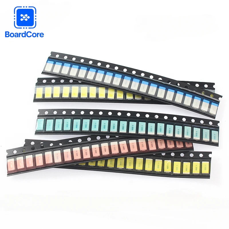 5 Colors SMD LED Light Emitting Diode Assortment Kit - 100pcs 0603/0805/1206/1210/5050/5730 Miniature LED Diodes