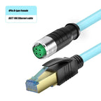 Waterproof M12 to RJ45 Network Line ip67 CAT7/CAT6A RJ45 to 4Pin 8Pin A/D/X Type Encoded Connector Cable Double Shielded Wire