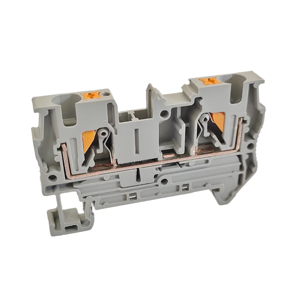 PT4 Push-in Din Rail Terminal PT-4 4mm² Cable Connector Electrical Connect Din Rail Screwless Terminal Block