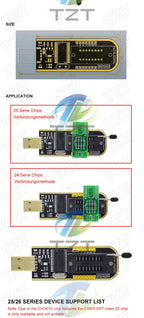 CH341A CH341B 24 25 Series EEPROM Flash BIOS USB Programmer Module + SOIC8 SOP8 Test clip + 1.8V adapter + SOIC8 Adapter DIY KIT