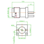 1.2mm Spacing Edge PCB Straight Right Angle Mount RF Copper Connector RPSMA-KE SMA-KE