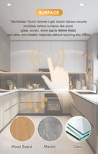 12V/24V 60W Touch Switch, Suitable for Concealed Installation in Furniture with a Thickness of 0-40mm, LED Touch Dimming Sensor.
