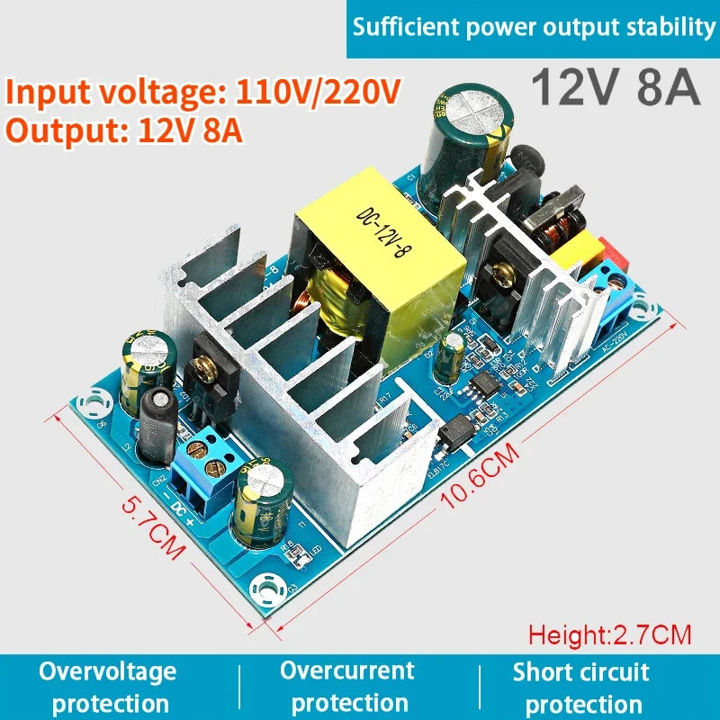 AC 85-265V to DC 5V 12V 24V  Step Down Transformer Power Supply  1A 2A 4A 6A 8A 9A  13A Switching Power Module  Bare Board