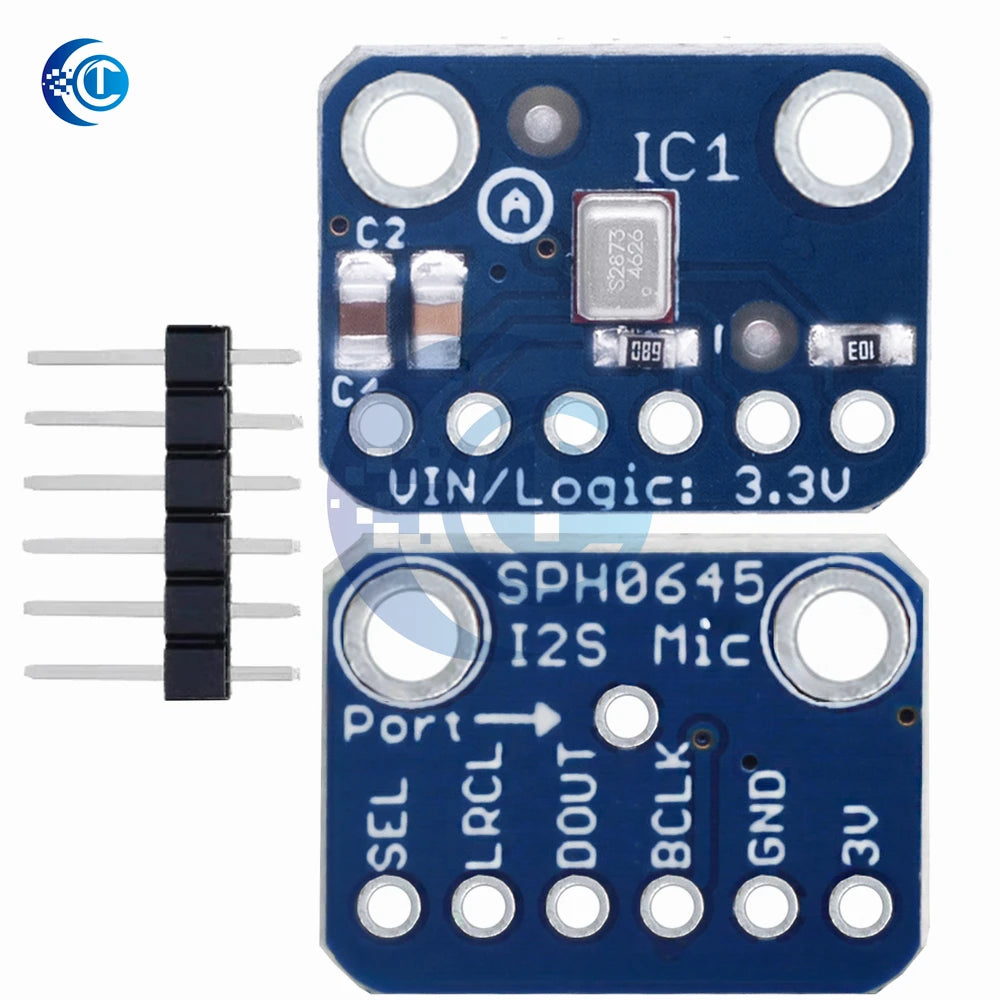 SPH0645 I2S MEMS Microphone Breakout Sensor Board Module SPH0645LM4H Microphone Module 1.6-3.6V for Arduino Raspberry Pi