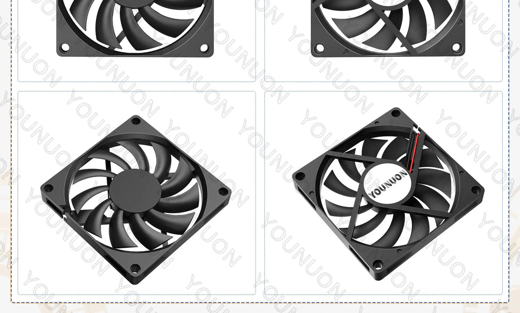 YOUNUON 80MM Fan 5V USB Fan 80x80x10mm 8cm DC 5V 12V 24V 8010 Fan Brushless Cooling Cooler PC Fan Computer Case  Fan Cooler